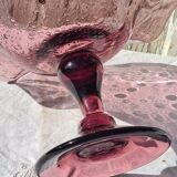 Fruit cup, amethyst bubbled glass compotier