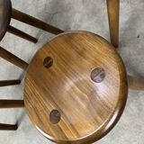 4 wooden tripod stools