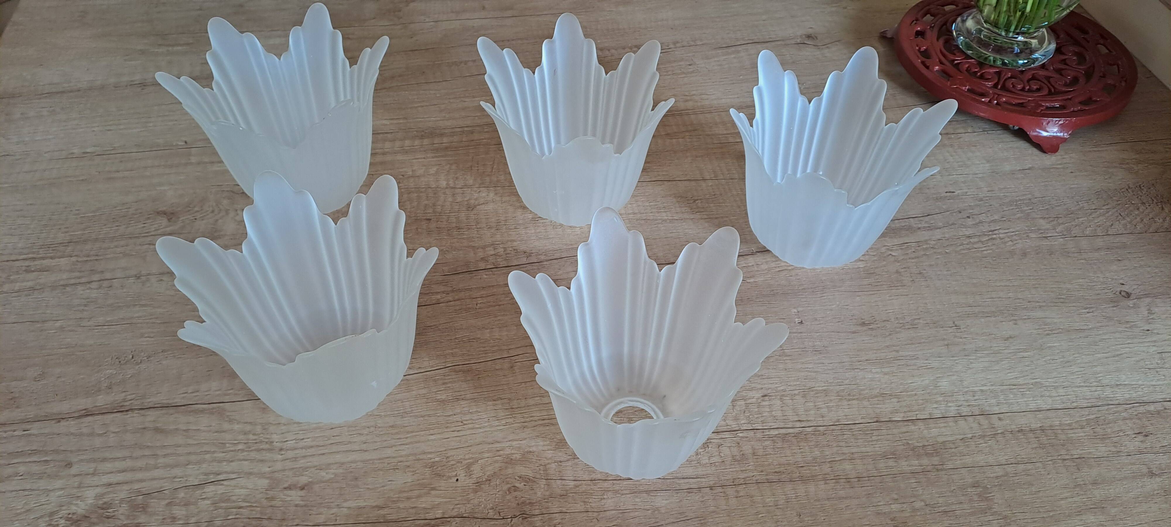 Old sandblasted glass tulips