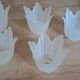 Old sandblasted glass tulips