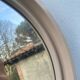 Miroir rond 1960 beige