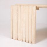 Travertine coffee table in eye shape, 1970s