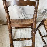 Set of rustic Provençal mulched chairs