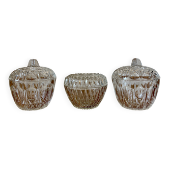 Set of 3 vintage glass candy jars