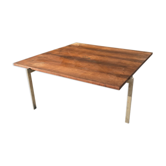 Chrome teak coffee table
