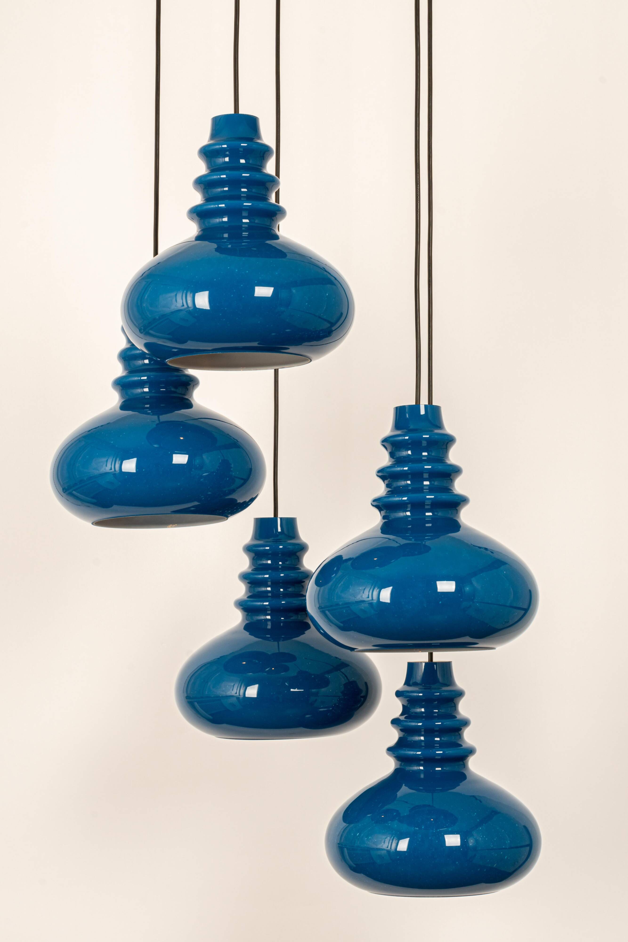 Large cascading glass chandelier design by Peill Putzler, Germany, 1970s.