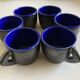 Set of 6 mid-century pottery mugs in glazed earthenware, 1960.