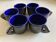 Set of 6 mid-century pottery mugs in glazed earthenware, 1960.