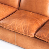 Vintage leather sofa. Belgium, 1970s