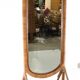 Grand miroir sur pied en rotin