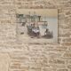 Oil on canvas - Marine, fishing port in a village signed Billings