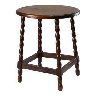 French Provincial Rustic Oak Stool, circa 1900