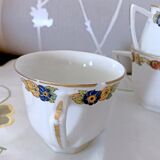 6 Limoges porcelain coffee cups Jean Boyer France vintage