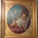 Old oil painting on canvas