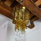 Bicolor chandeliers waterfall by zero quattro, orange and transparent murano glass, italy, 1970
