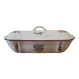 Comb holder with lid or bonbonnière - louis xv – reverbere collection – faience lunéville