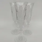 3 crystal champagne flutes from Saint Louis, Tommy model. 205 cm.