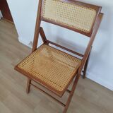 Vintage folding caning chair
