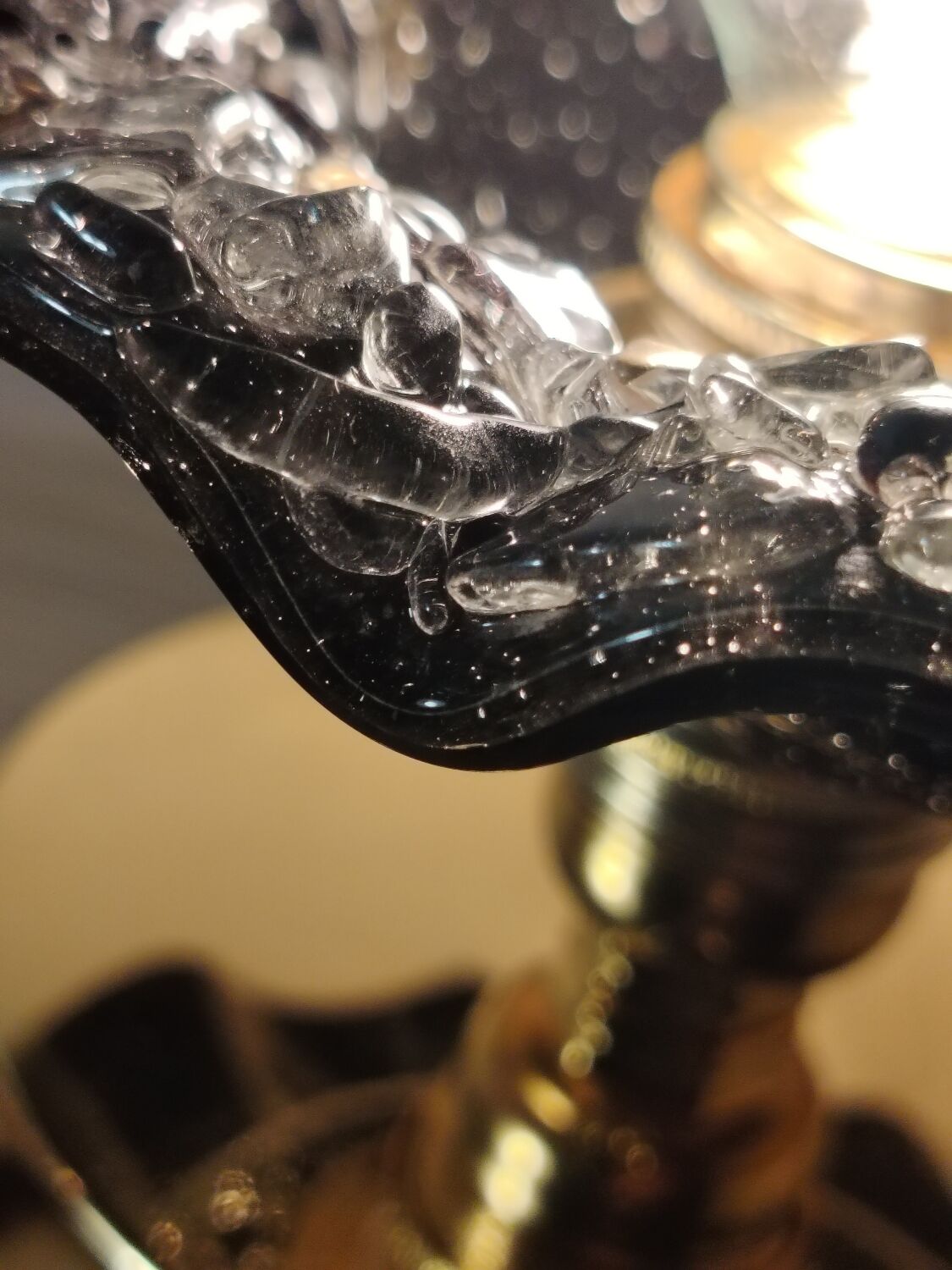 Black and gold Murano flower wall light