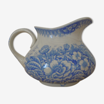 Blue and white ceramic pitcher