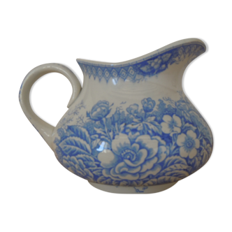 Blue and white ceramic pitcher