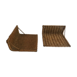 Pair of vintage hanging bedsides in wicker and rattan