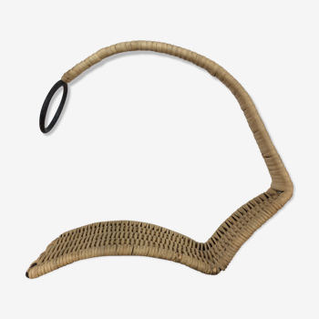 Rattan and metal bottle holder, 50s