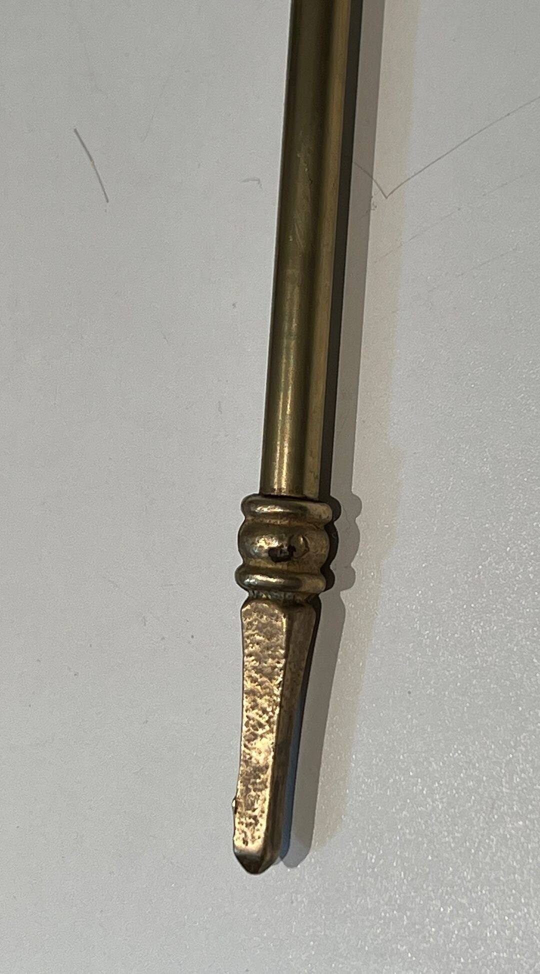 Neoclassical Brass Fire Tool Set with Horse Head Handles, in the