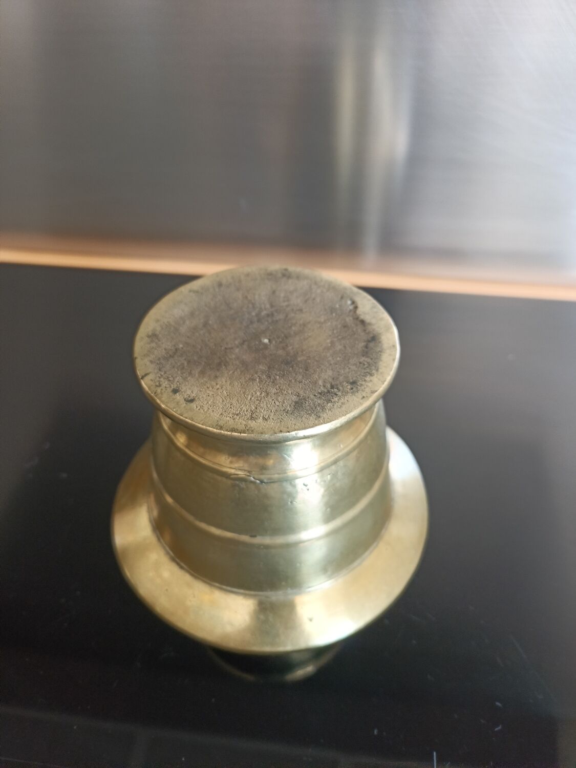 18th century gilded bronze mortar