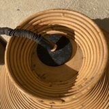 Seventies rattan hanging lamp