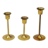 Trois chandeliers dorés, années 1970
