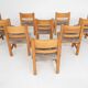 Set of 10 pinewood dining chair in the style of Ate van Apeldoorn, The Netherlands 1970's