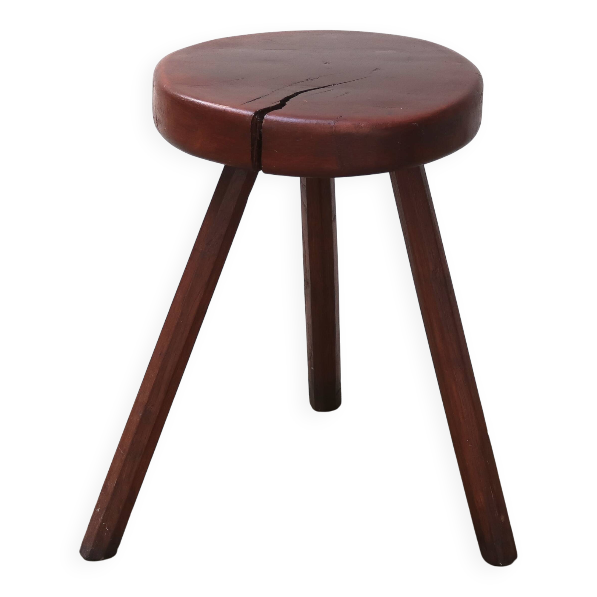 Wabi sabi wooden tripod stool, 1970s