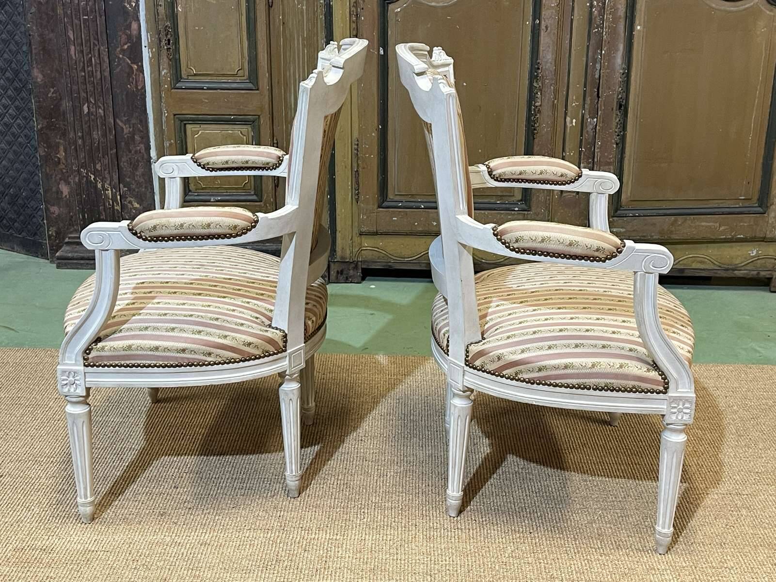 Pair of Louis XV style armchairs from the 1970s in beech.