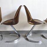 Set of 4 vintage Eurosteel chairs from the 1970s