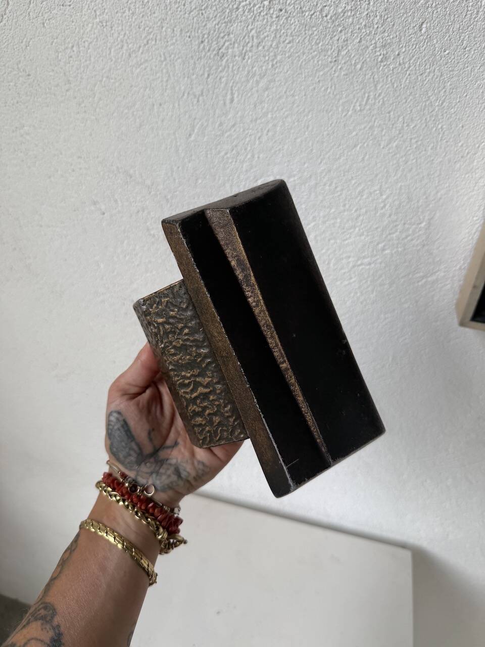 Brutalism bronze door handle
