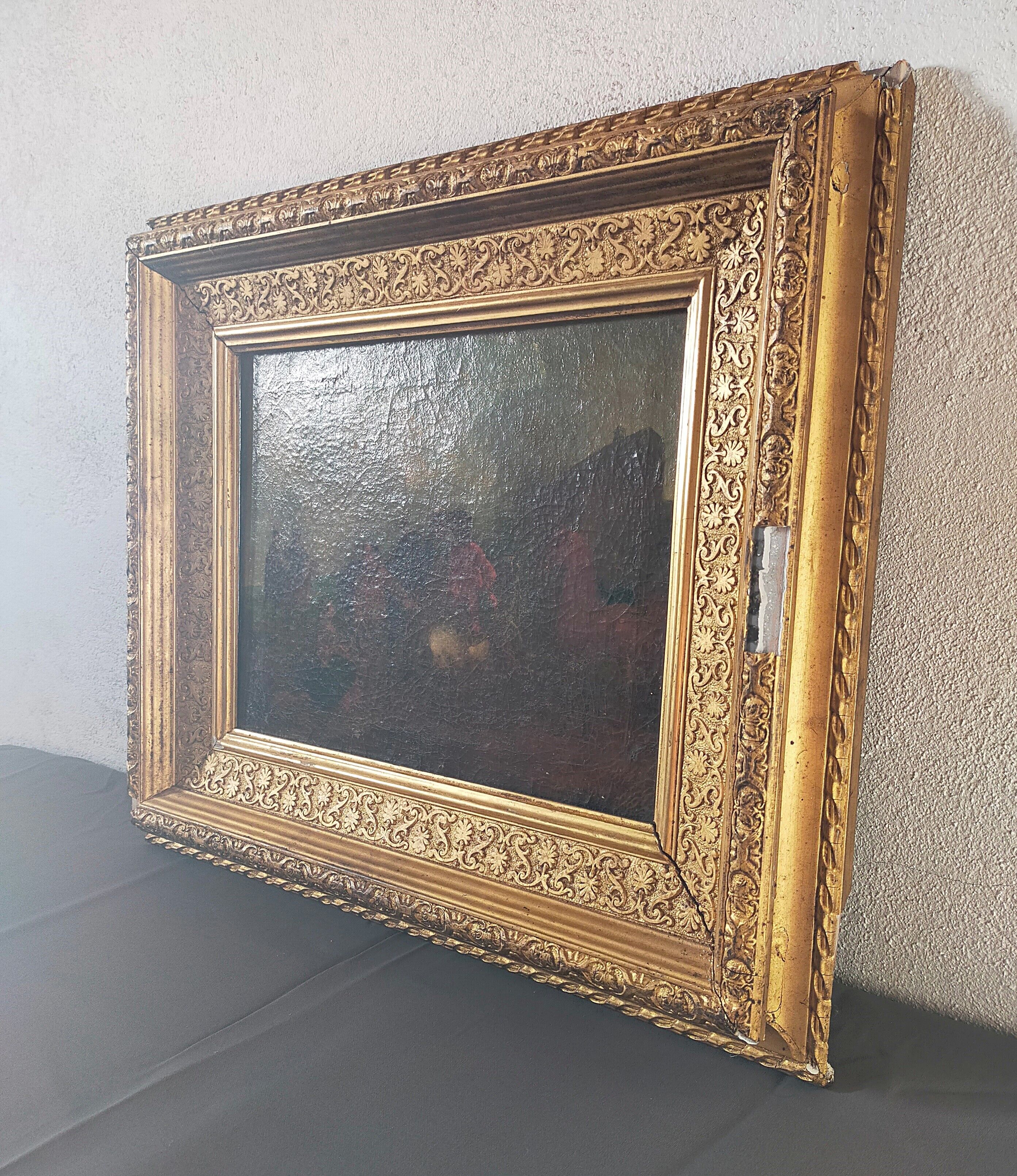 Animated landscape oil on canvas Italian School late eighteenth