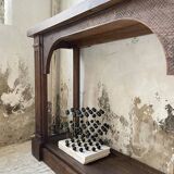 Oak console with white marble top 1970