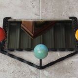 Vintage wall mirror coat rack