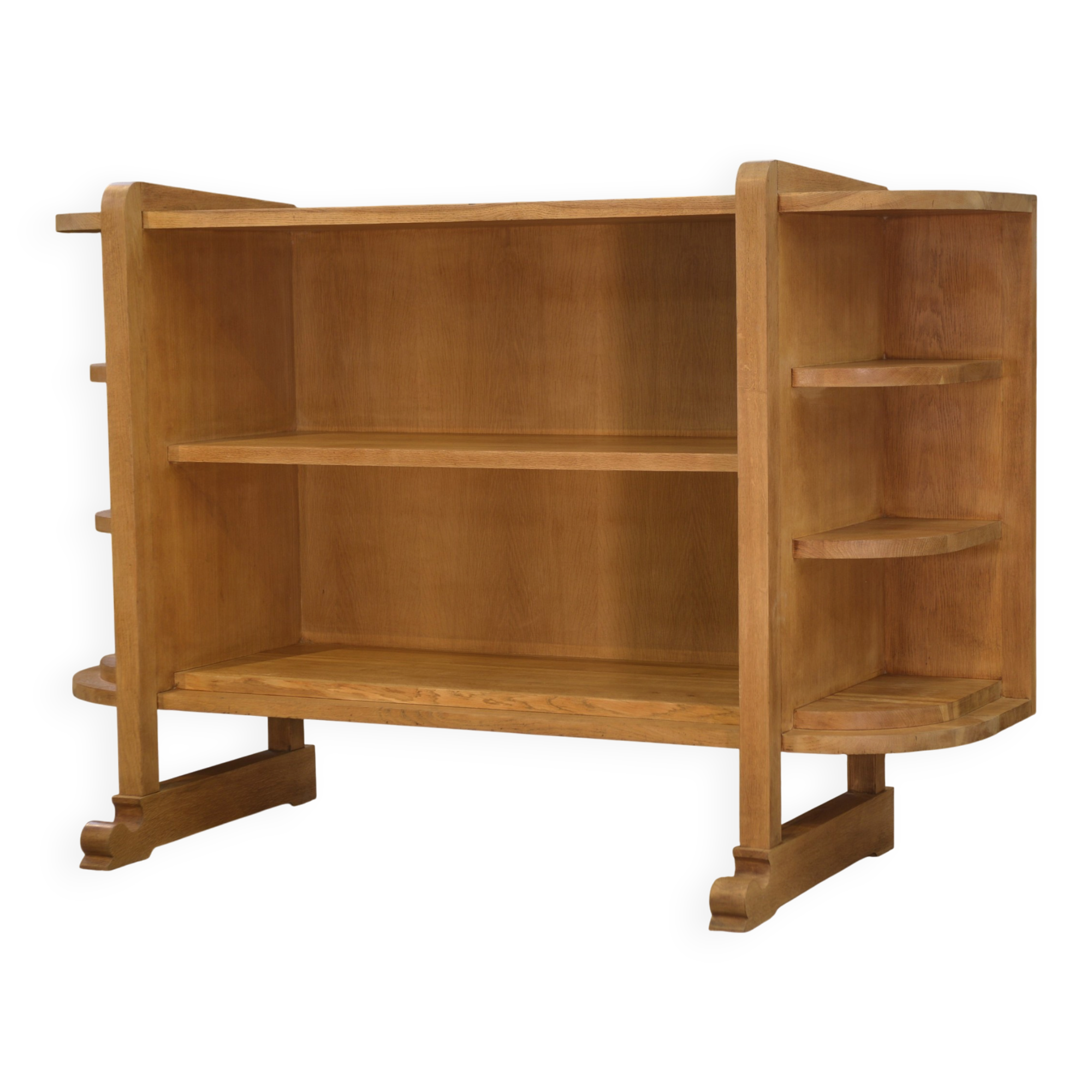 Art Deco modernist oak shelf from the 1940s.