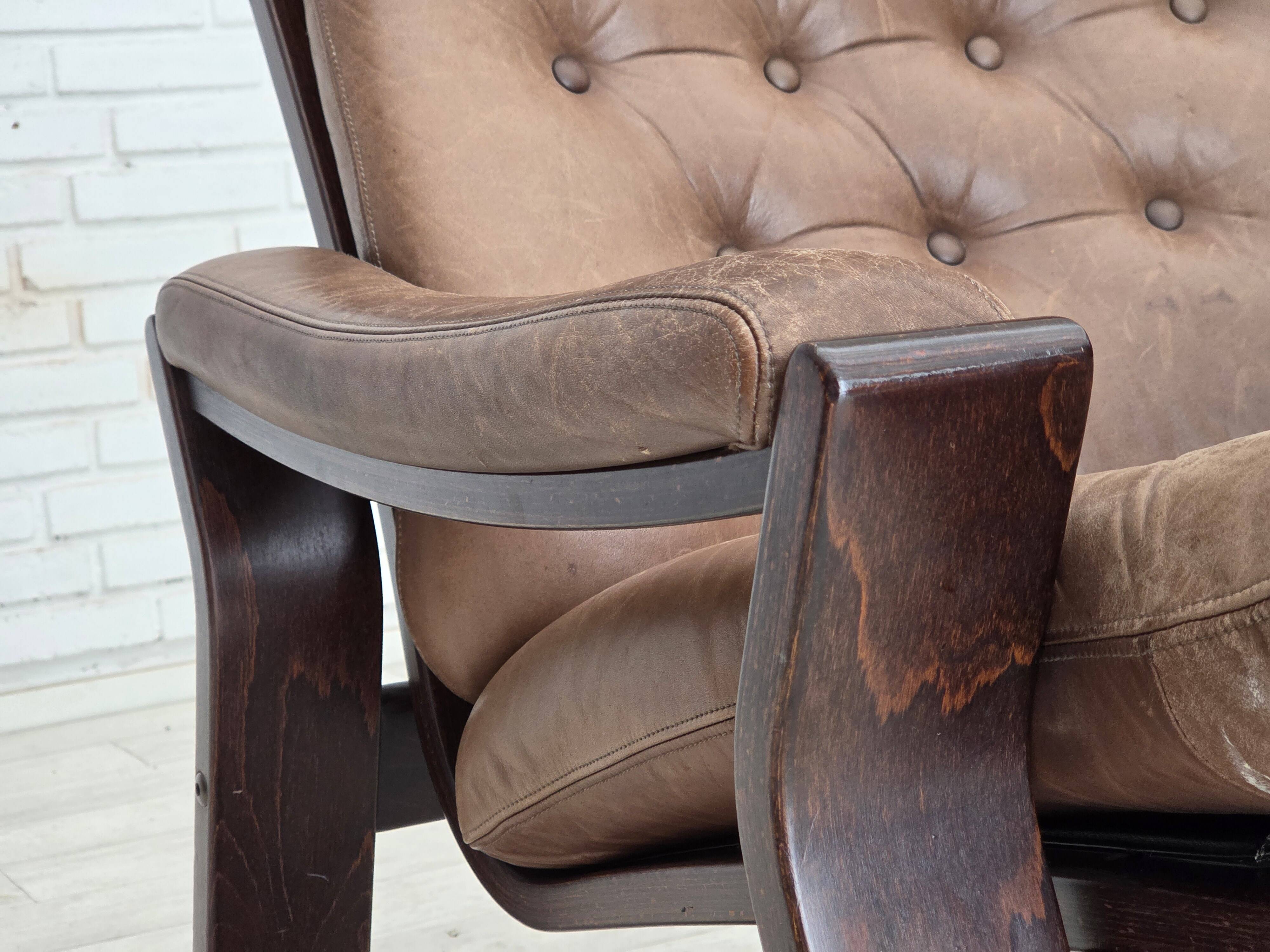 1970s, Danish design by Georg Thams, lounge chair, furniture leather.