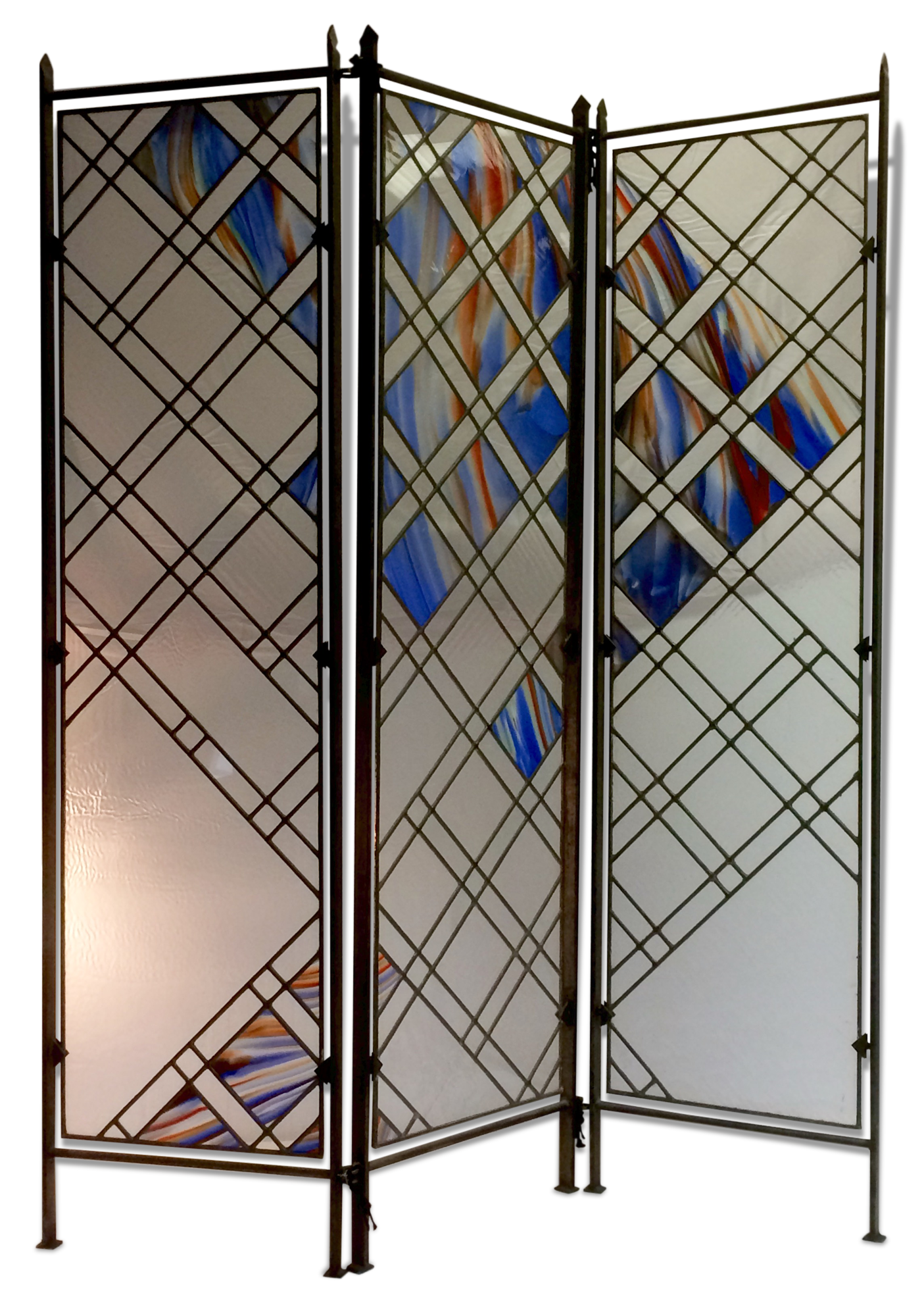 Screen in stained glass (Stained glass folding screen)