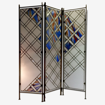 Screen in stained glass (Stained glass folding screen)