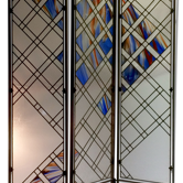 Screen in stained glass (Stained glass folding screen)