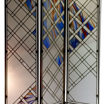Screen in stained glass (Stained glass folding screen)