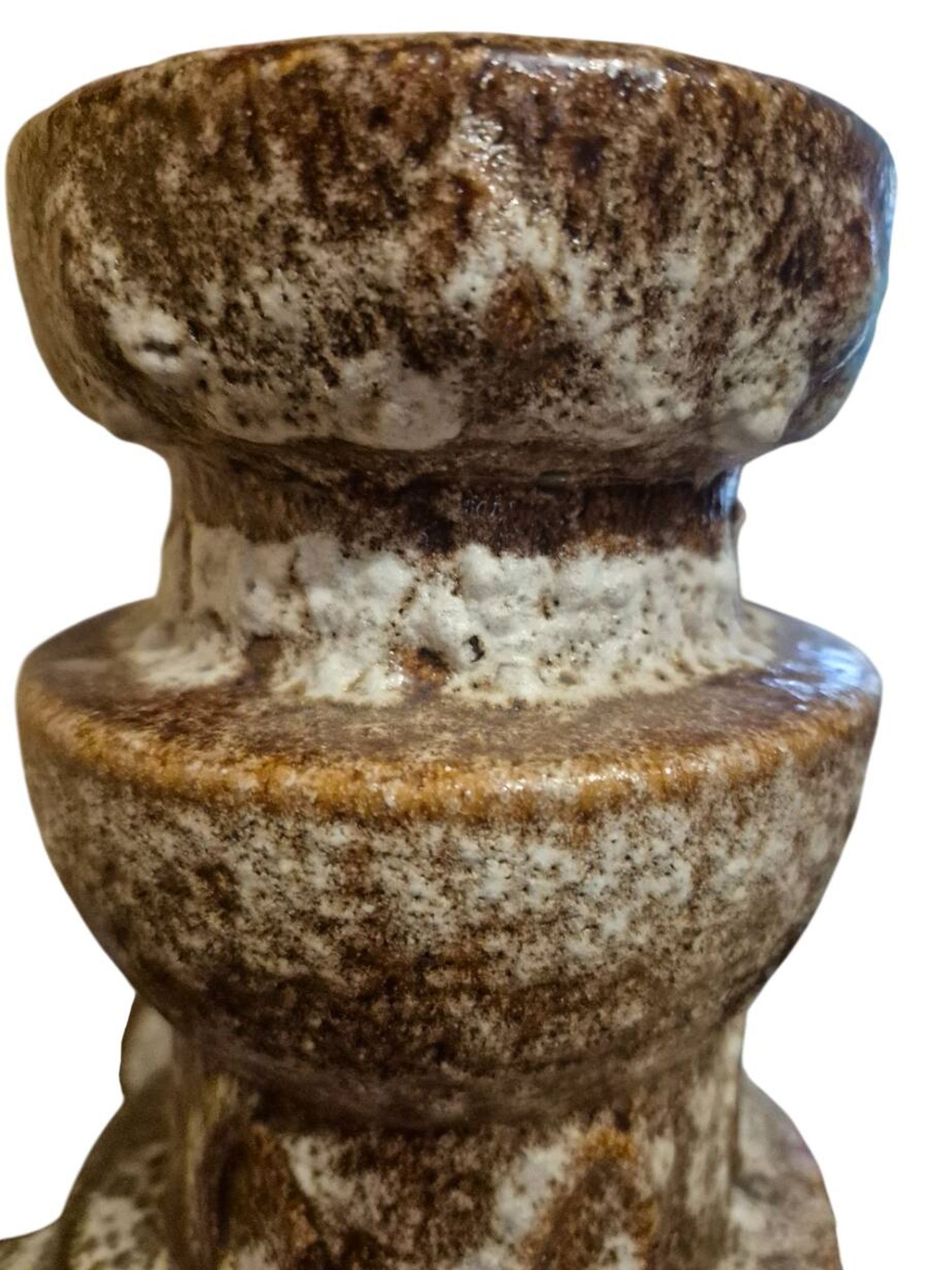 Pied de lampe brutaliste, fat lava 1970