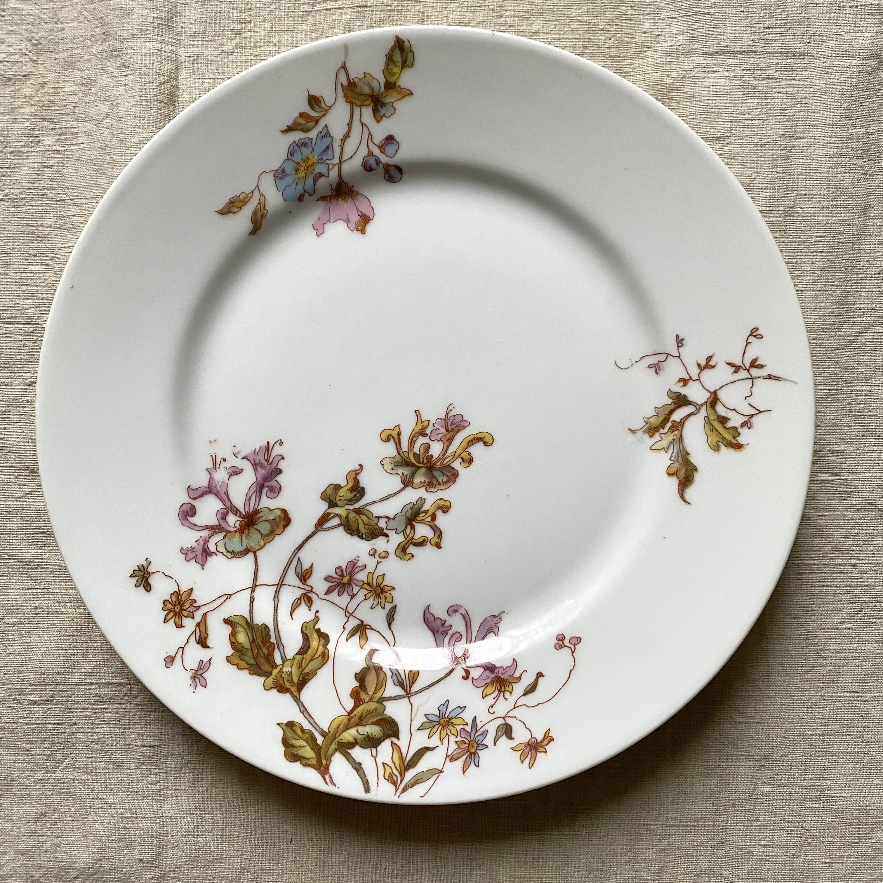 Floral porcelain dessert plates x14