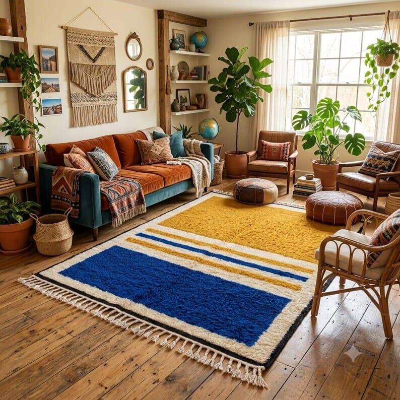 Traditional pure wool rug with colourful patterns 150/250 cm