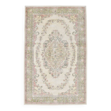 Light Green & Beige Floral Persian Rug, 204x320Cm