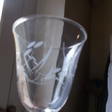 Set de 6 anciens verres à vin à décor
